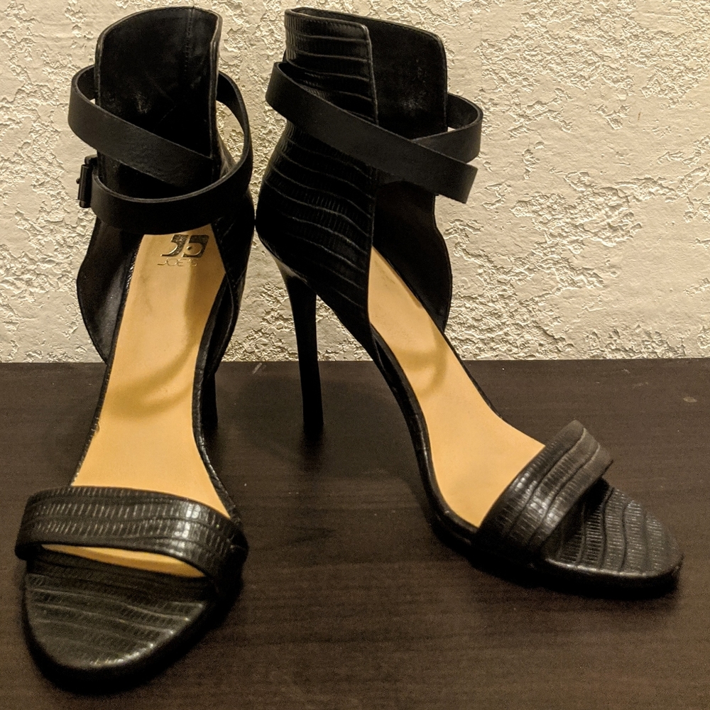 Wrapped Ankle Pebbled Leather Heels